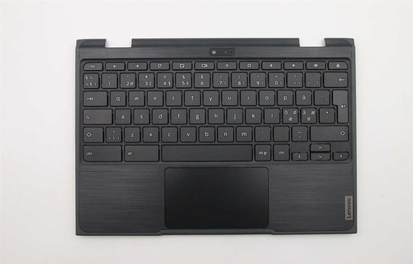 Lenovo Chromebook 500e 2nd Keyboard Palmrest Top Cover Nordic Black 5CB0T79602