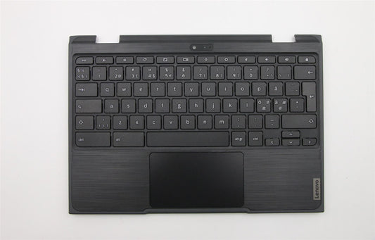 Lenovo Chromebook 500e 2nd Keyboard Palmrest Top Cover Nordic Black 5CB0T79602