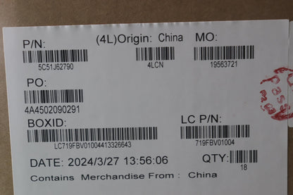 Lenovo CARDPOP FRU PCBA IO/B NSF861 LE620 W/FPR Fingerprint FPR I/O Board 5C51J62790