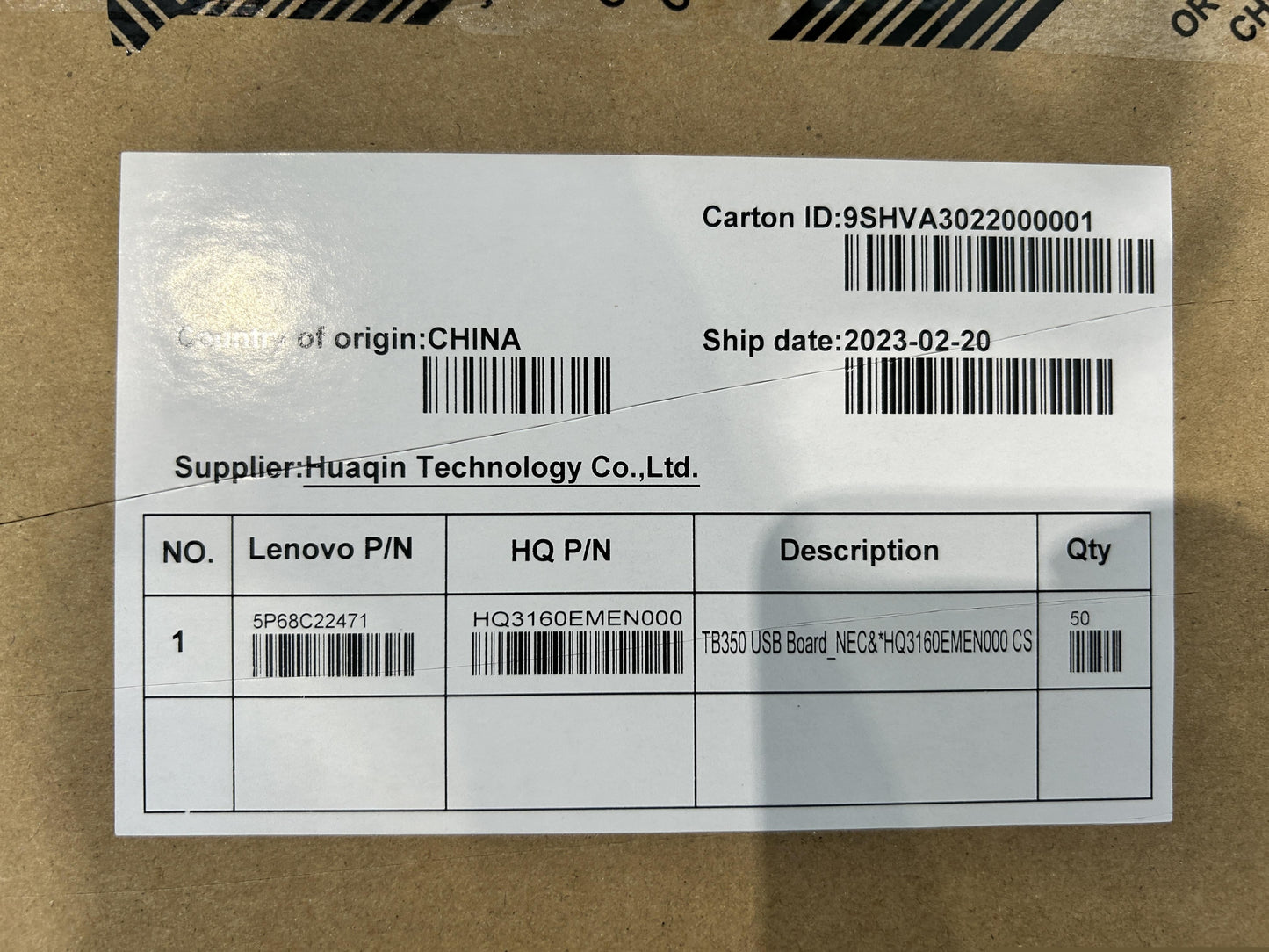 Lenovo TB350 Board_NEC&*HQ3160EMEN000 CS USB Board 5P68C22471