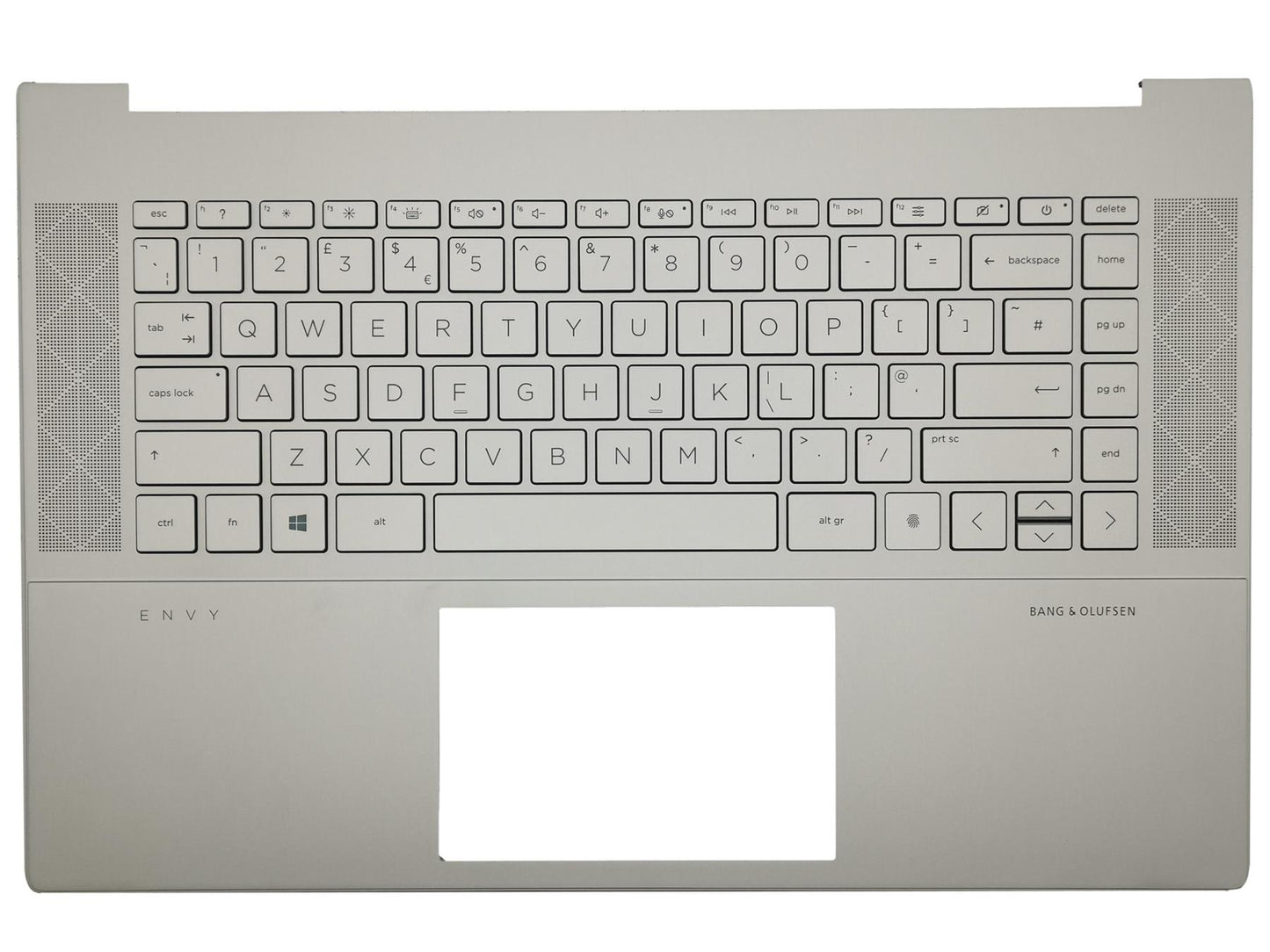 Genuine HP Envy 15-EP Palmrest Cover Keyboard UK Silver Backlit L97425-031