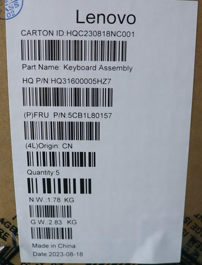 Lenovo Yoga 7 14APH8 Palmrest Cover Touchpad Keyboard German 5CB1L80157