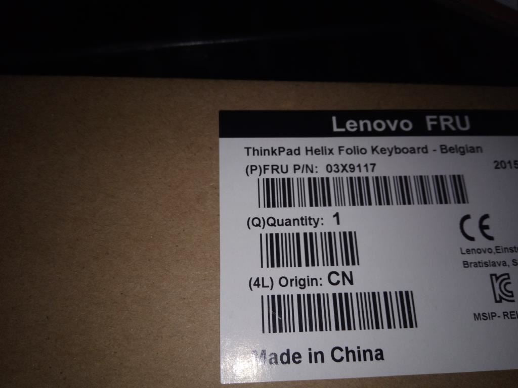 Lenovo TP Helix Folio KBD BEL Belgian Keyboard 03X9117