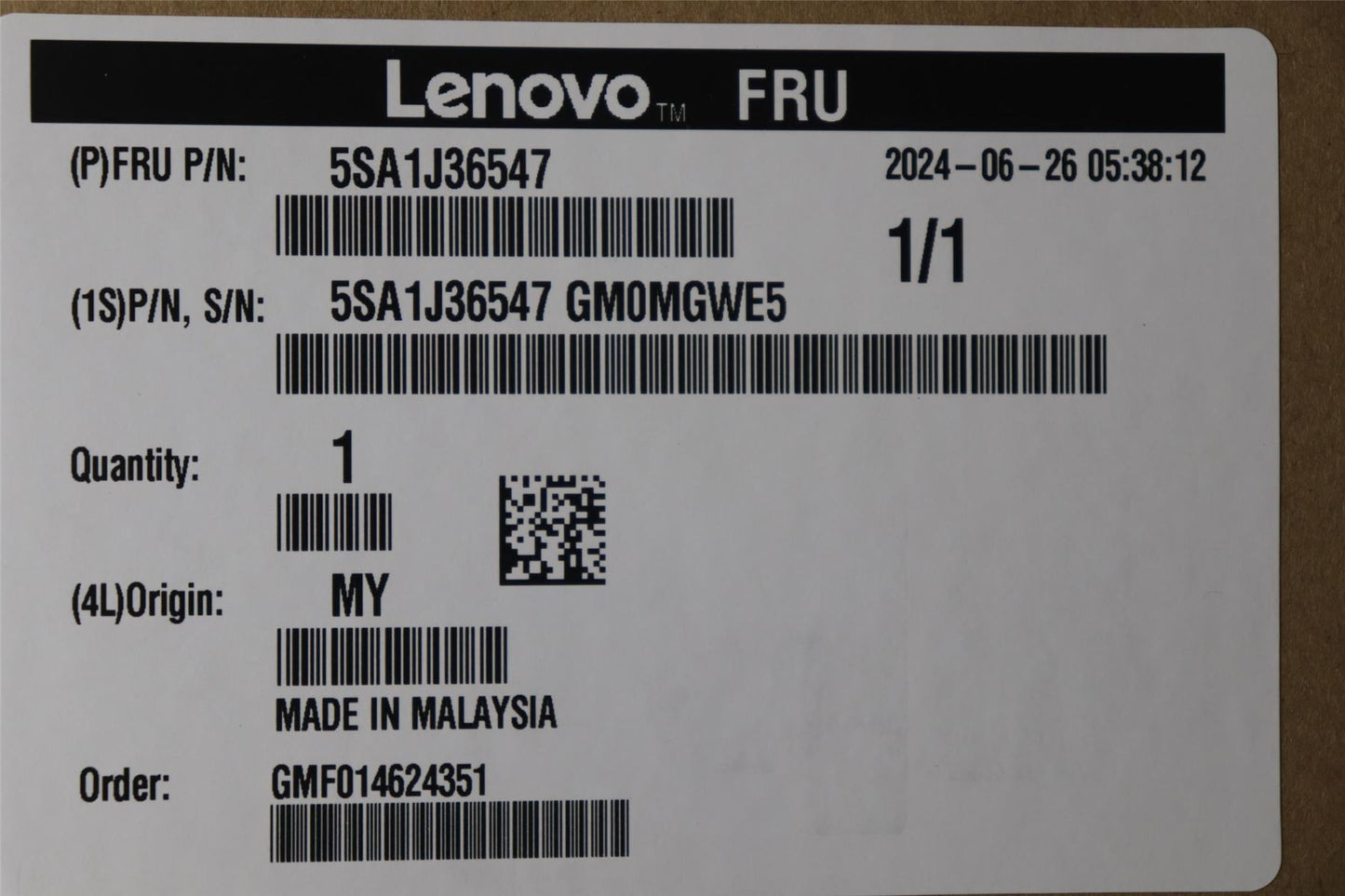 Lenovo ThinkStation PX CPU Processor 5SA1J36547