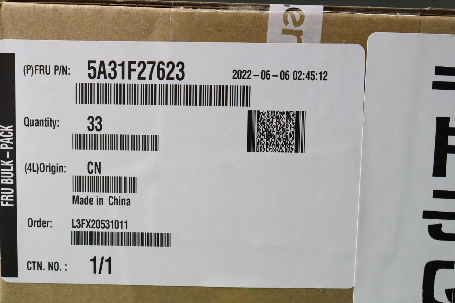 Lenovo Fru, SE70 RF CA WLAN MAIN_160mm 5A31F27623