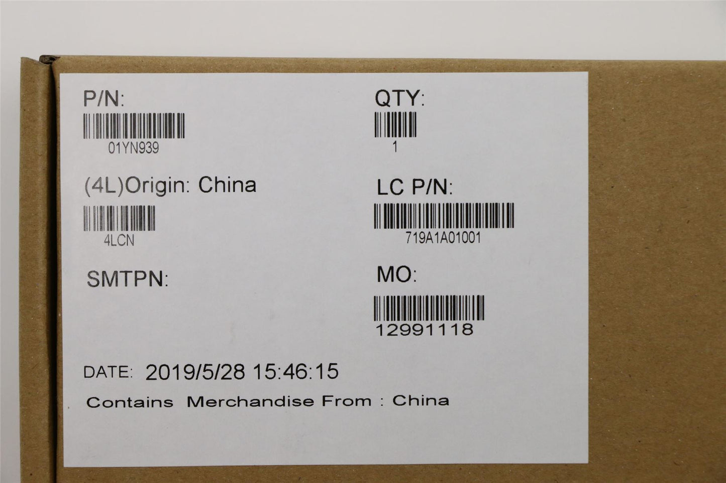 Lenovo 01YN939 LABEL FRU GEO Label ASM