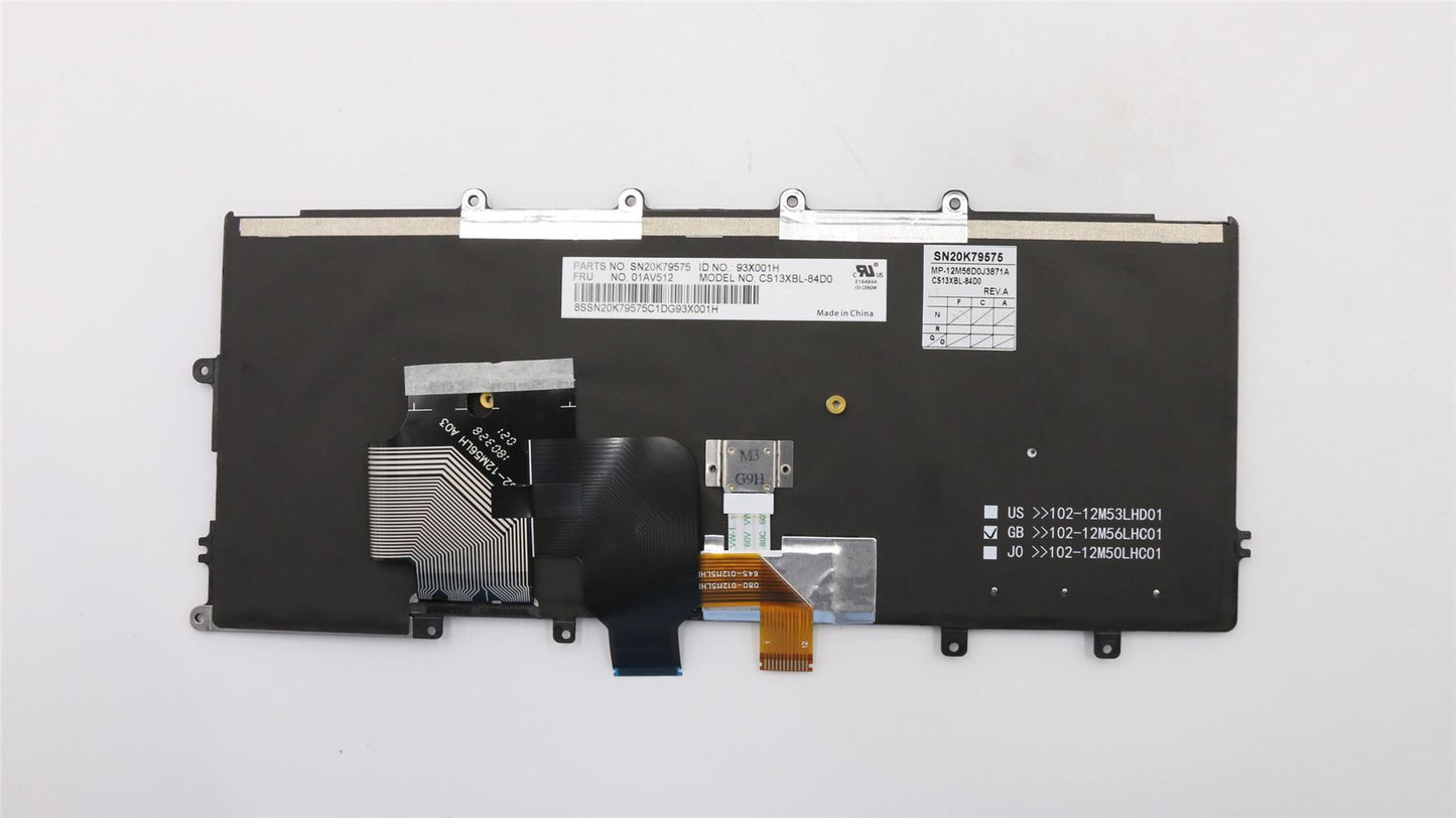 Lenovo ThinkPad X260 Keyboard German Black Backlit 01AV512