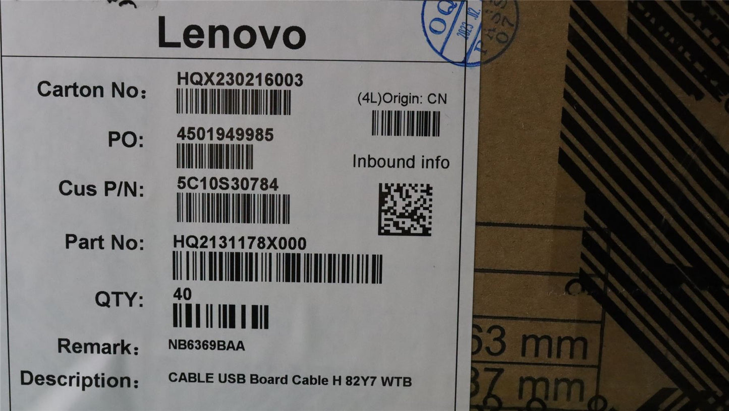Lenovo USB Board Cable H 82Y7 WTB 5C10S30784
