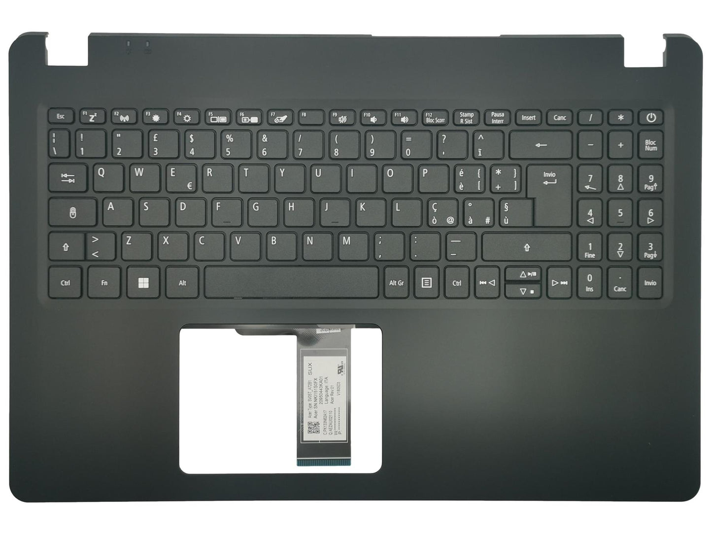 Acer Extensa EX215-52 Palmrest Cover Keyboard Italian Black 6B.EG8N2.018