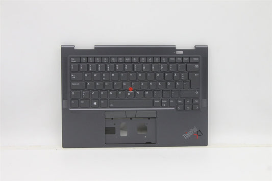 Lenovo Yoga X1 6th Keyboard Palmrest Top Cover Swedish Finnish Grey 5M11C40973