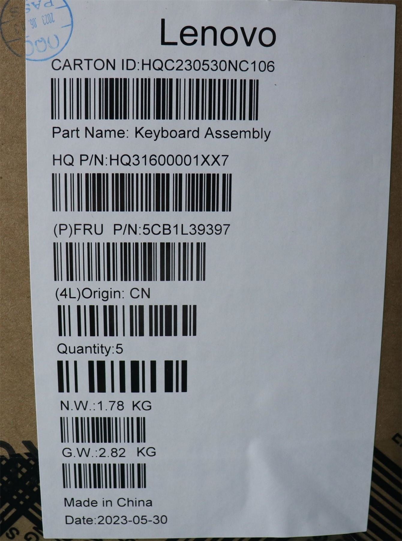 Lenovo Yoga 7 14IRH8 Palmrest Cover Touchpad Keyboard French 5CB1L39397
