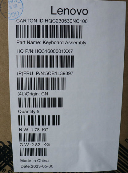 Lenovo Yoga 7 14IRH8 Palmrest Cover Touchpad Keyboard French 5CB1L39397