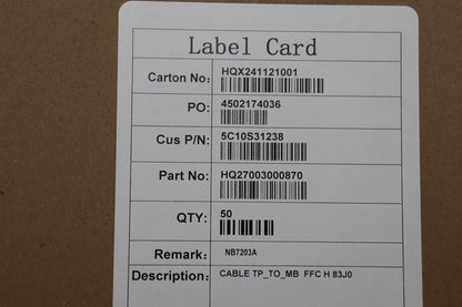 Lenovo TP_TO_MB H 83J0 FFC Cable 5C10S31238