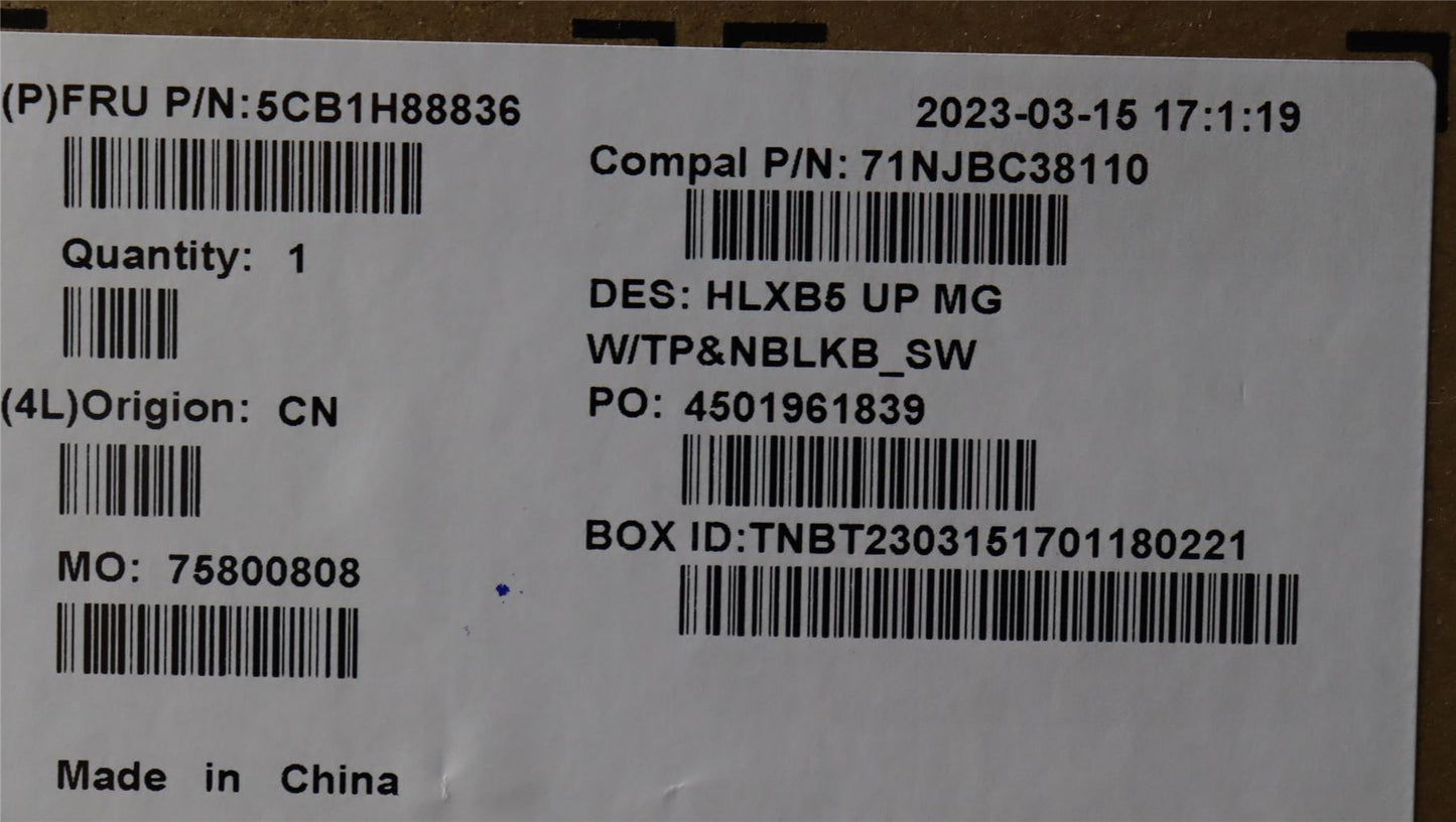 Lenovo ThinkBook 15 G4 ABA Palmrest Cover Touchpad Keyboard Swiss 5CB1H88836