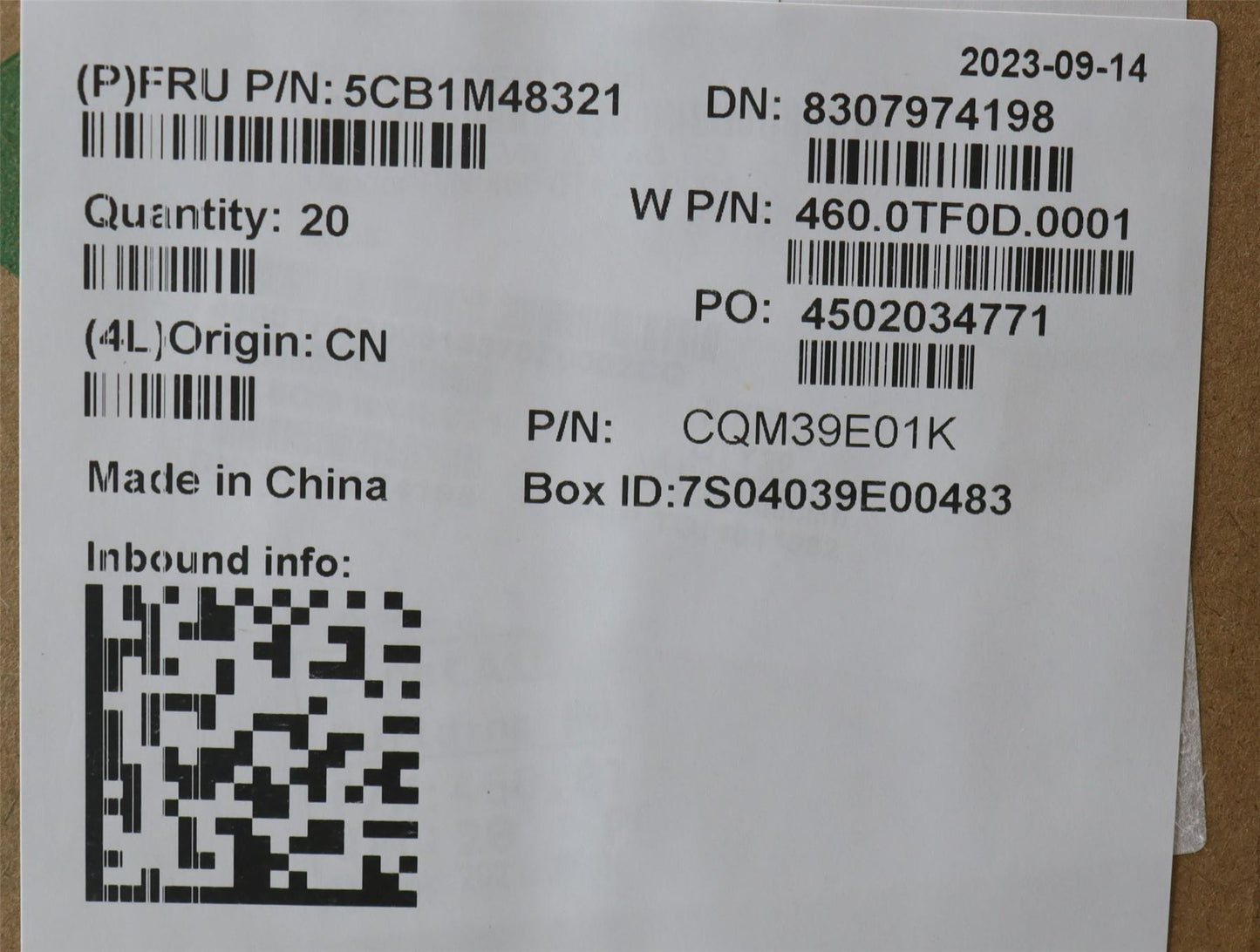 Lenovo LCD Cover W 21KJ AL 2.2K AG 5CB1M48321