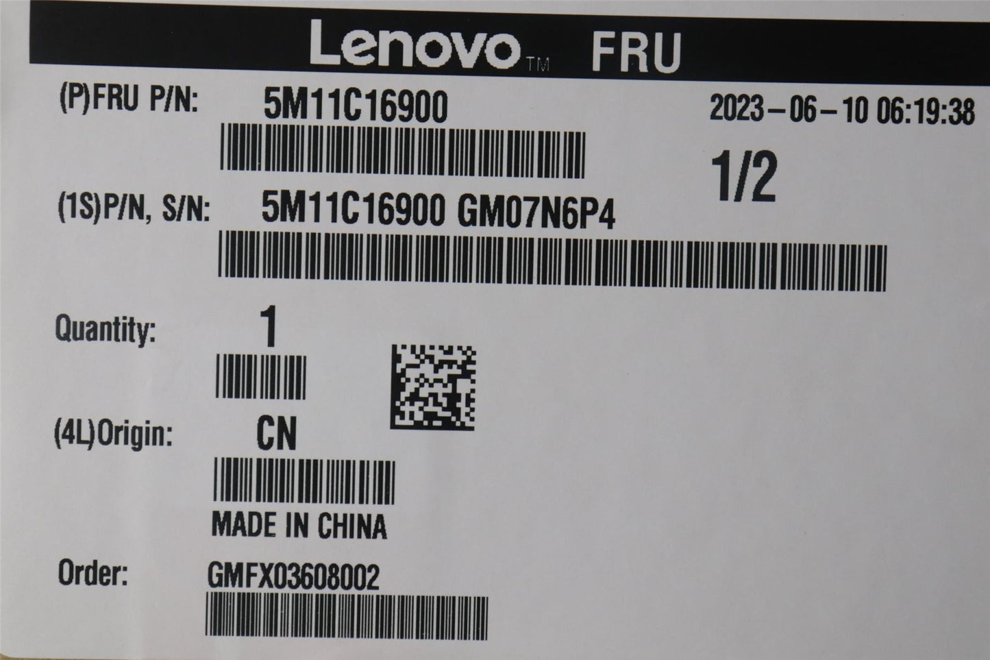 Lenovo WIFI cover with label 5M11C16900