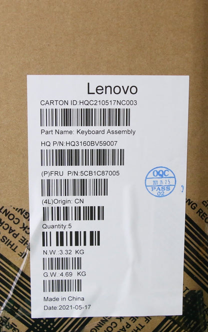 Lenovo IdeaPad 5 16IHU6 Palmrest Cover Touchpad Keyboard Russian Grey 5CB1C87005