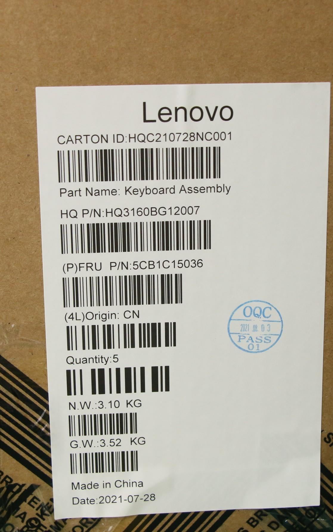 Lenovo IdeaPad 7-13ACN05 Palmrest Cover Keyboard Swiss Grey 5CB1C15036