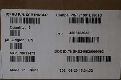 Lenovo Upper Case ASM_POR C 83FD EB BLWH 5CB1N61437