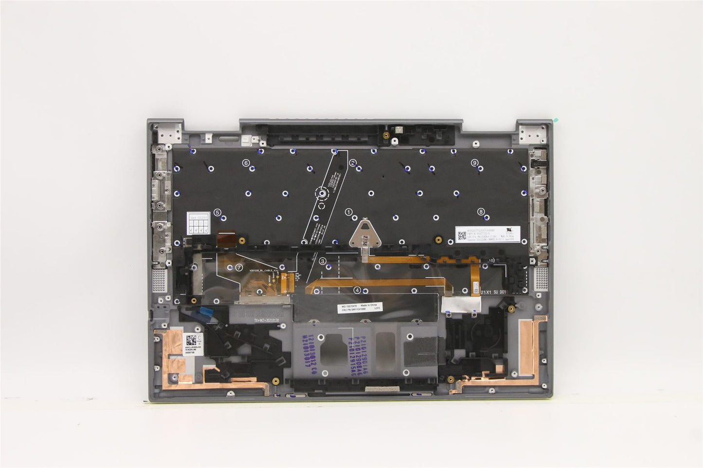 Lenovo Yoga X1 6th Keyboard Palmrest Top Cover Danish Grey 5M11C40996