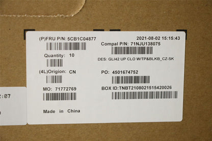 Lenovo UpperCaseASM_CZE/SLK C82L3 CloBL 5CB1C04877