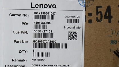 Lenovo LCD Cover H 83AL ARGY 5CB1K97103