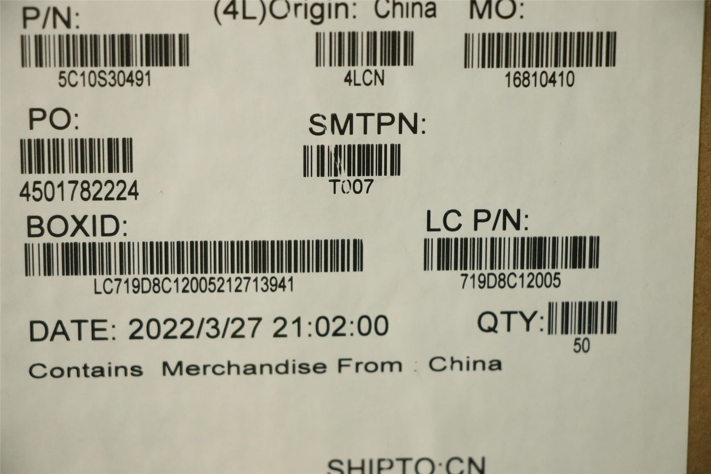 Lenovo USB Board Cable L 82QG 5C10S30491