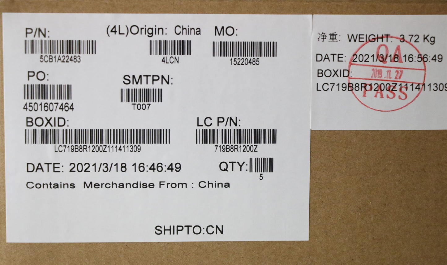 Lenovo Upper Case ASM_THAI L82BJ SG 5CB1A22483