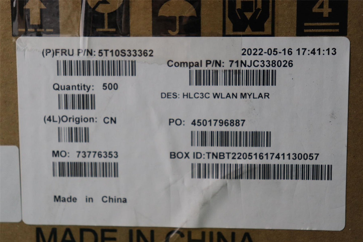 Lenovo TAPE MYLAR C 82UD WLN 5T10S33362
