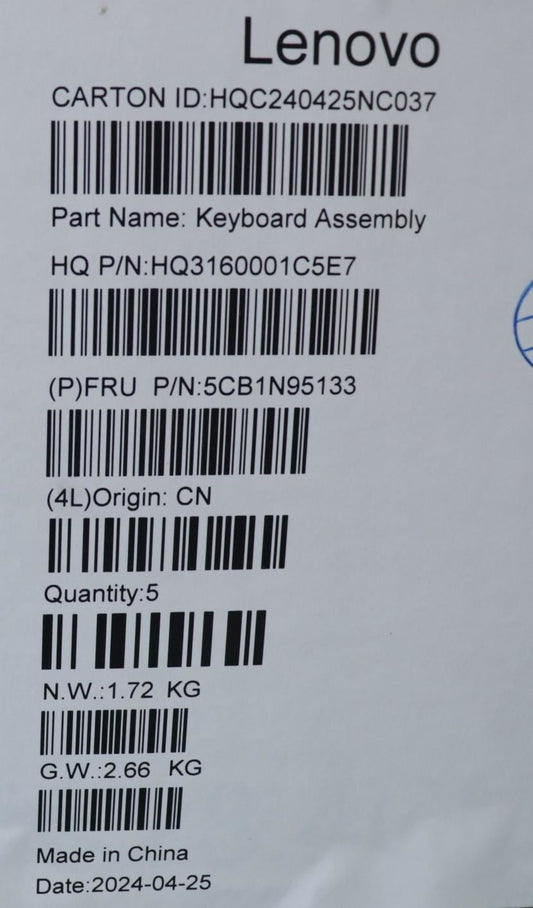 Lenovo UpperCaseASM ITA H83DL FP SG 5CB1N95133