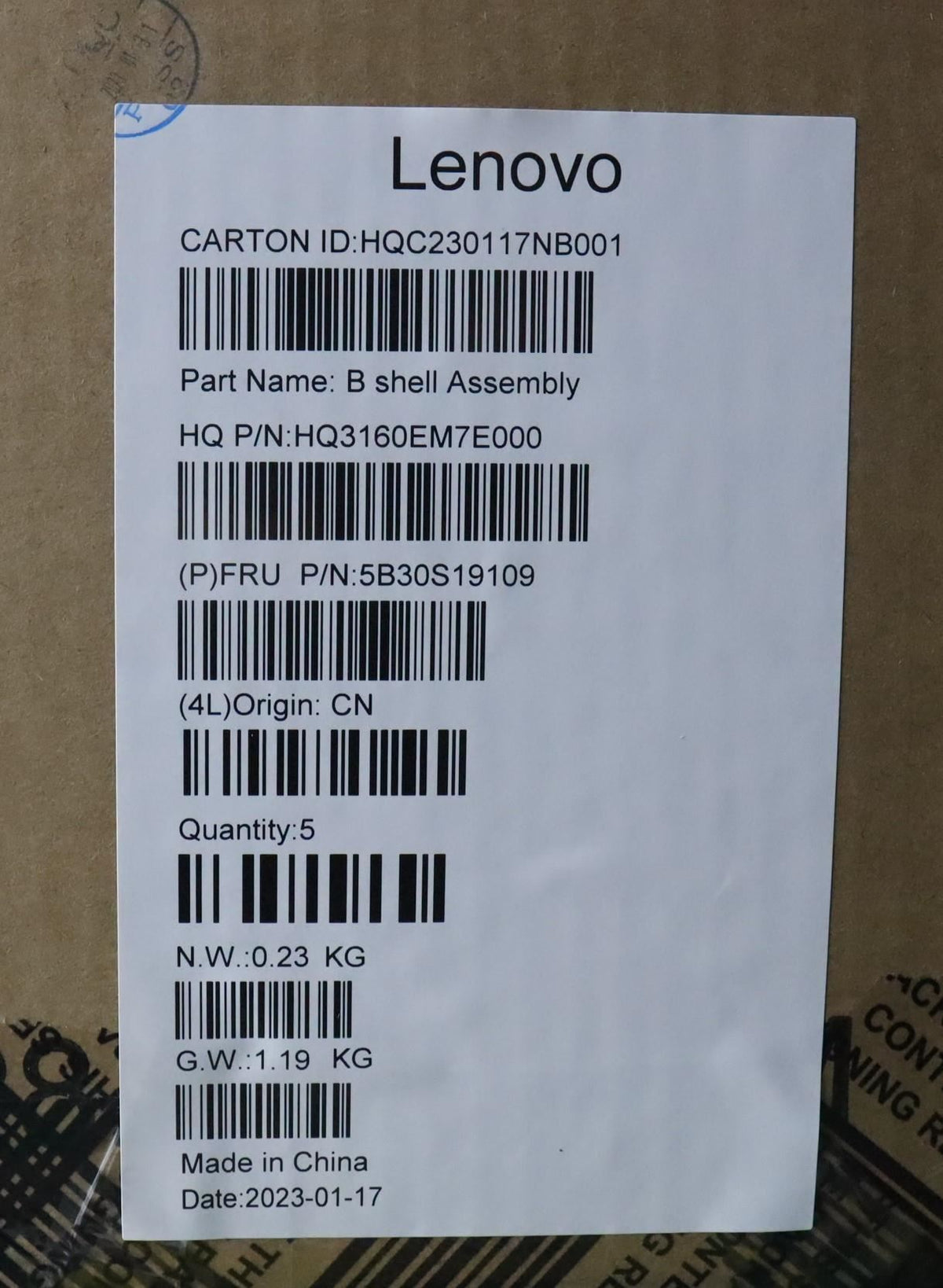 Lenovo LCD Bezel H 83AL w/lens 5B30S19109