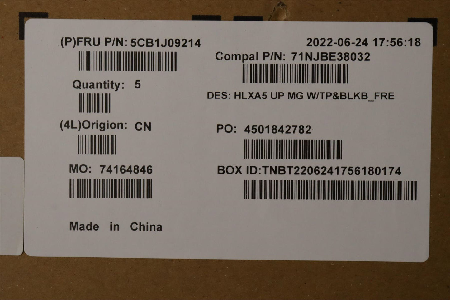 Lenovo ThinkBook 15 G4 IAP Keyboard Palmrest Top Cover French Grey 5CB1J09214