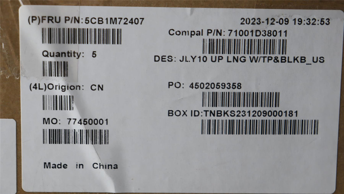 Lenovo Upper Case ASM_ENG C 83DG LGBL 5CB1M72407