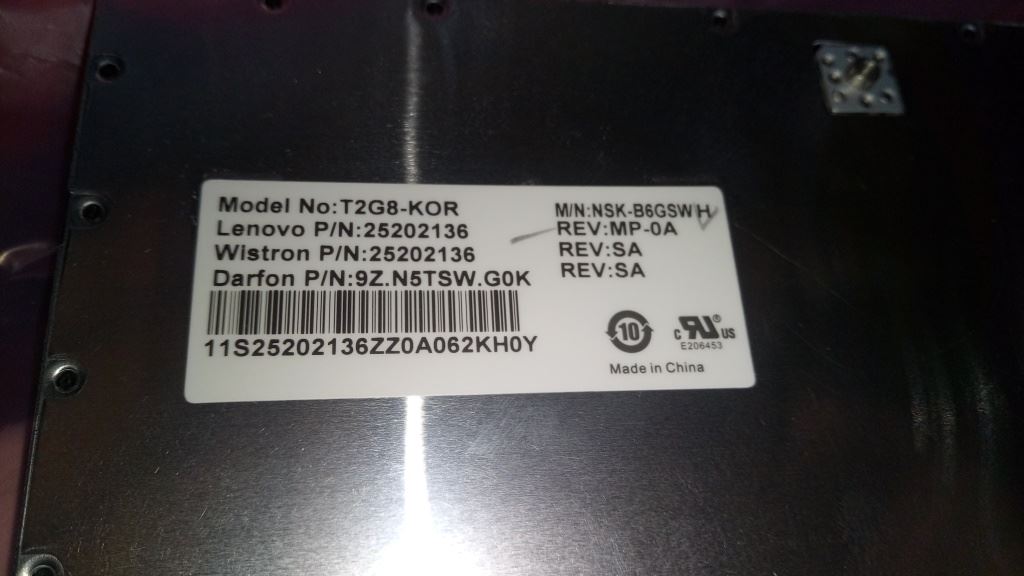 Lenovo DFT2G8KOR84BlackKeyBlackFKBD Keyboard 25202136