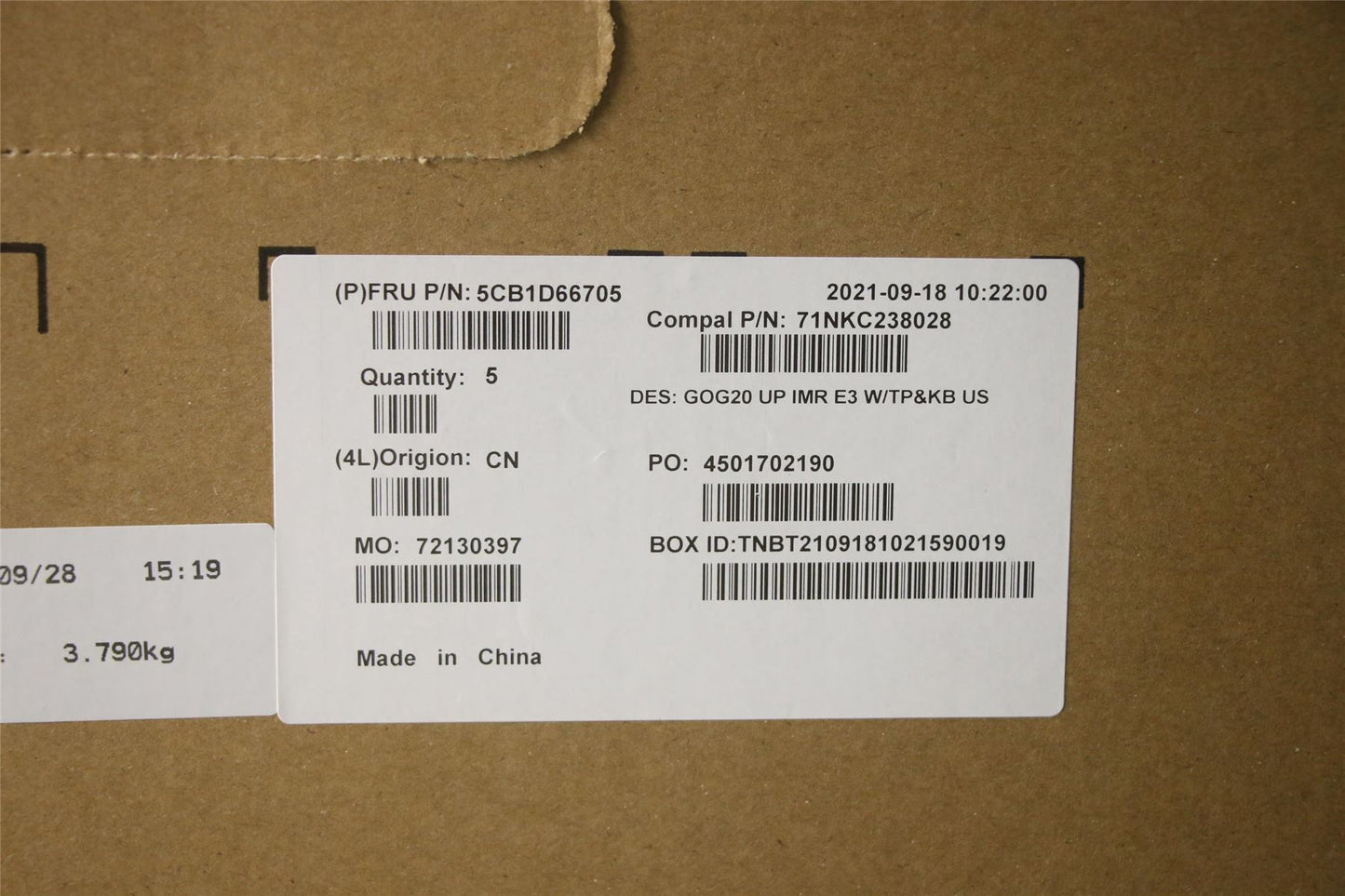 Lenovo IdeaPad 3 15ACH6 Palmrest Cover Touchpad Keyboard US Black 5CB1D66705