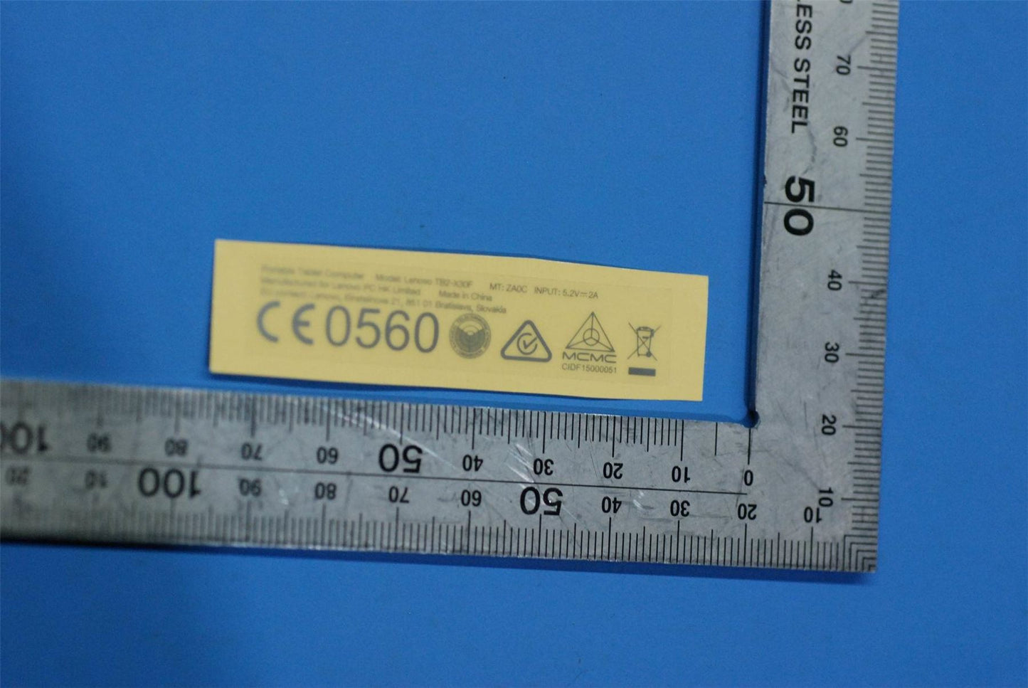 Lenovo TB2-X30F RatingLabel&*HQ60402418000 CS 5L18C03800