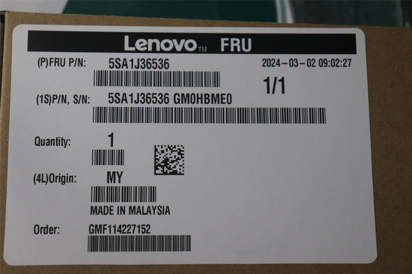 Lenovo ThinkStation PX CPU Processor 5SA1J36536