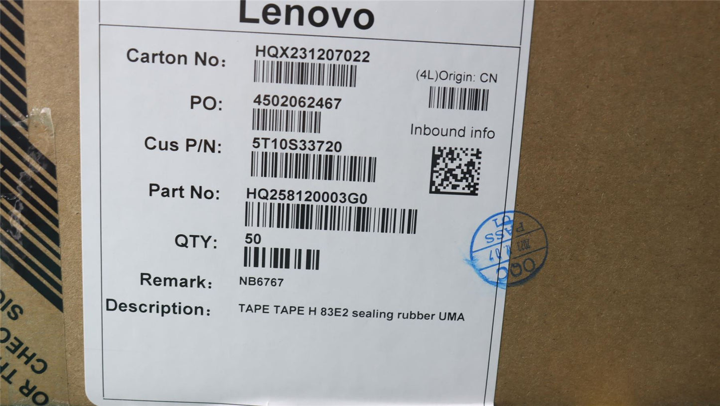 Lenovo TAPE TAPE H 83E2 sealing rubber UMA 5T10S33720