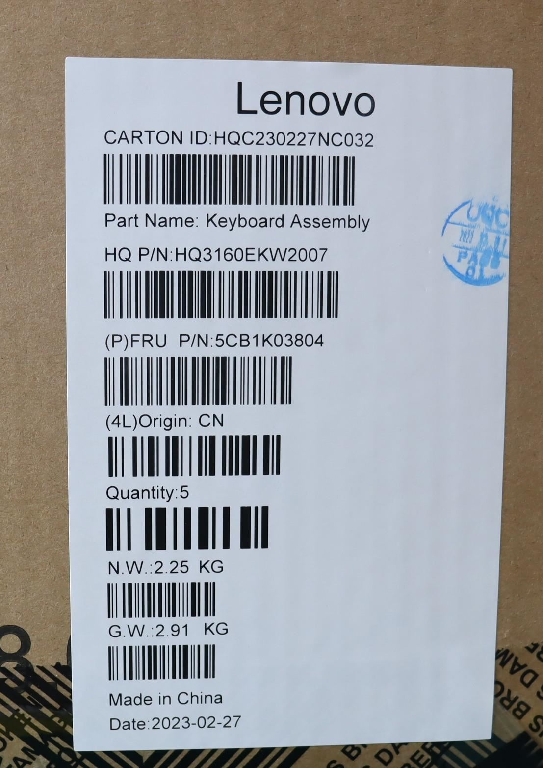 Lenovo Yoga 6 14IAP8 Palmrest Cover Touchpad Keyboard UK Europe Black 5CB1K03804