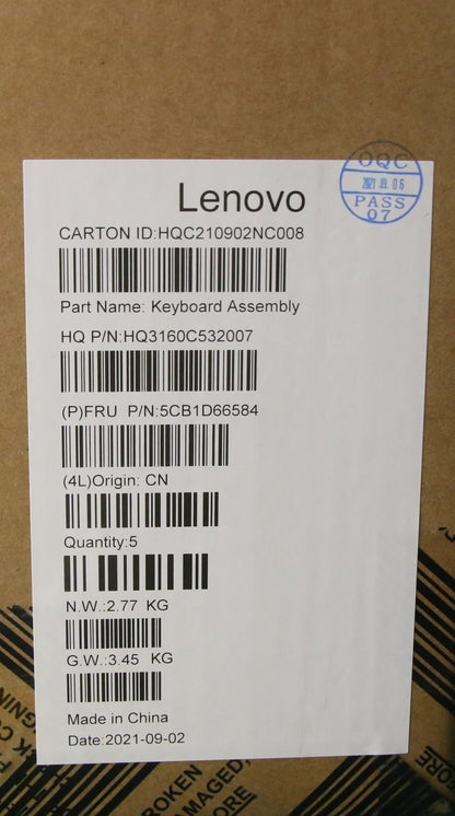 Lenovo ThinkBook 13x ITG Palmrest Cover Touchpad Keyboard UK 5CB1D66584