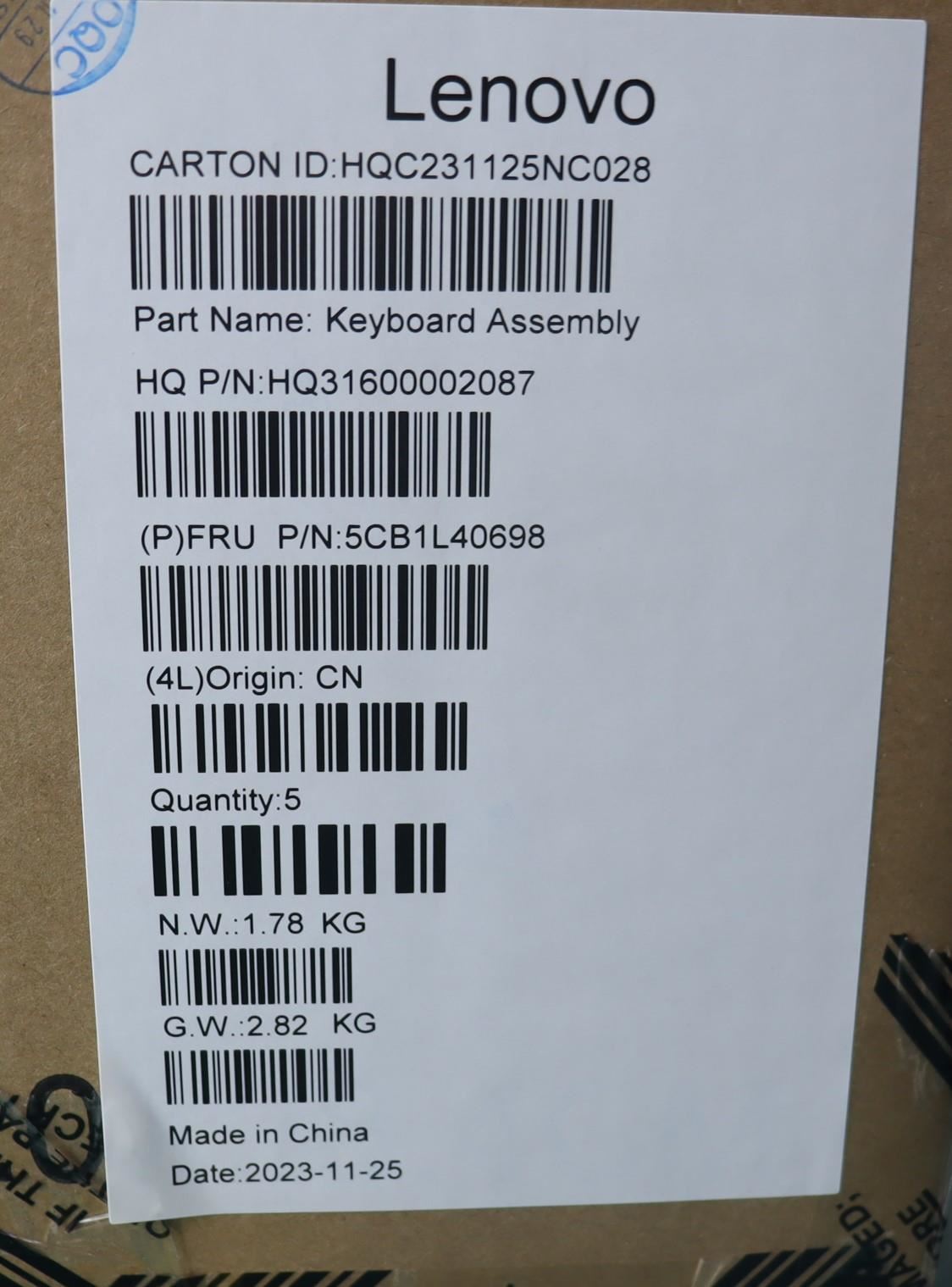 Lenovo Yoga 7 14IRH8 Palmrest Cover Touchpad Keyboard Russian 5CB1L40698