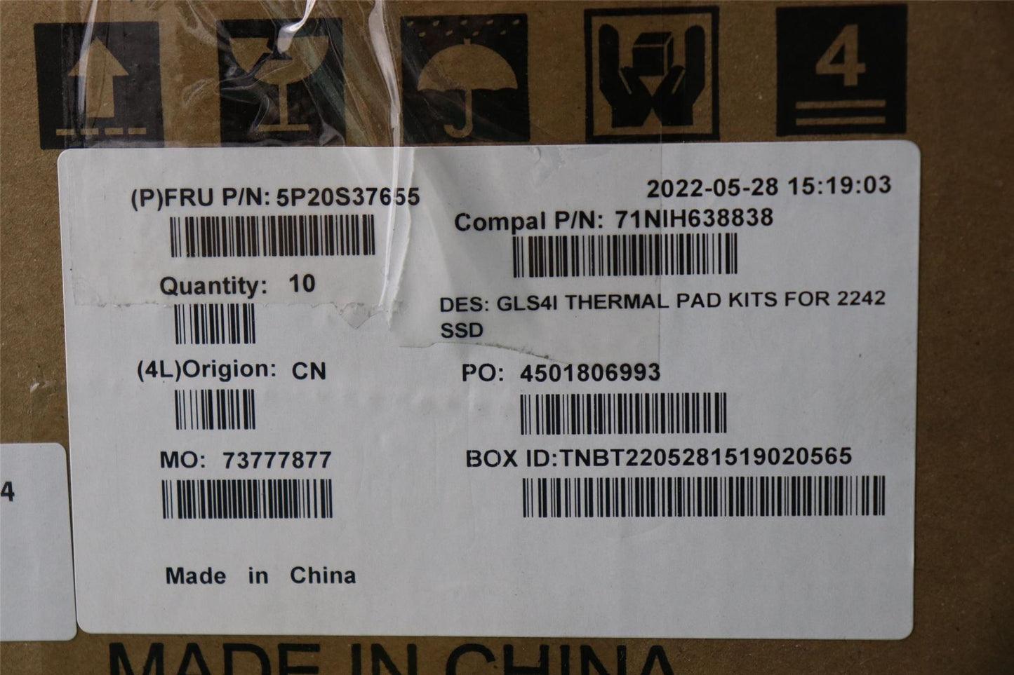 Lenovo Thermalpad C 82SD for 2242 SSD 5P20S37655