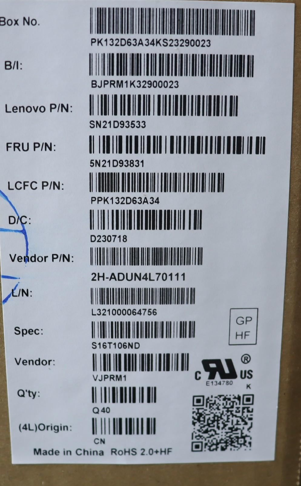 Lenovo ThinkPad L15 Gen 3 P16s Gen 1 T16 Gen 1 Keyboard 5N21D93831