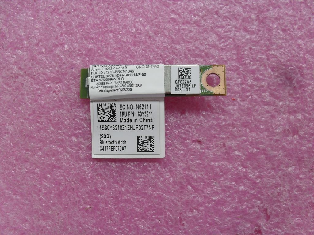 Lenovo FRU BRCM2070 BT for LCD ass y - Foxconn 60Y3211