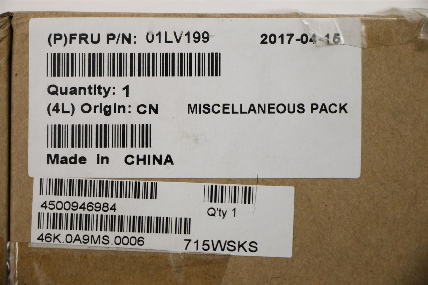 Lenovo 01AY915 LABEL GEO Label Misc kit,Silver