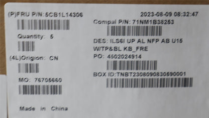 Lenovo UpperCase_FRA C82XF NFP AB BL AL 5CB1L14306