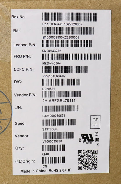 Lenovo ThinkPad L13 2 X13 Keyboard German Black 5N20V43304