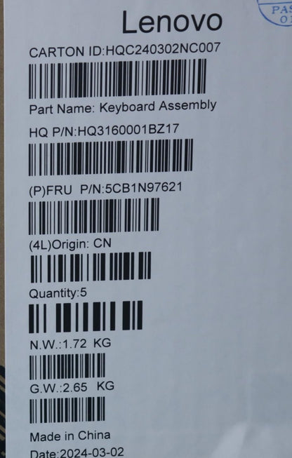 Lenovo UpperCaseASM SLV H83DJ FP SG 5CB1N97621