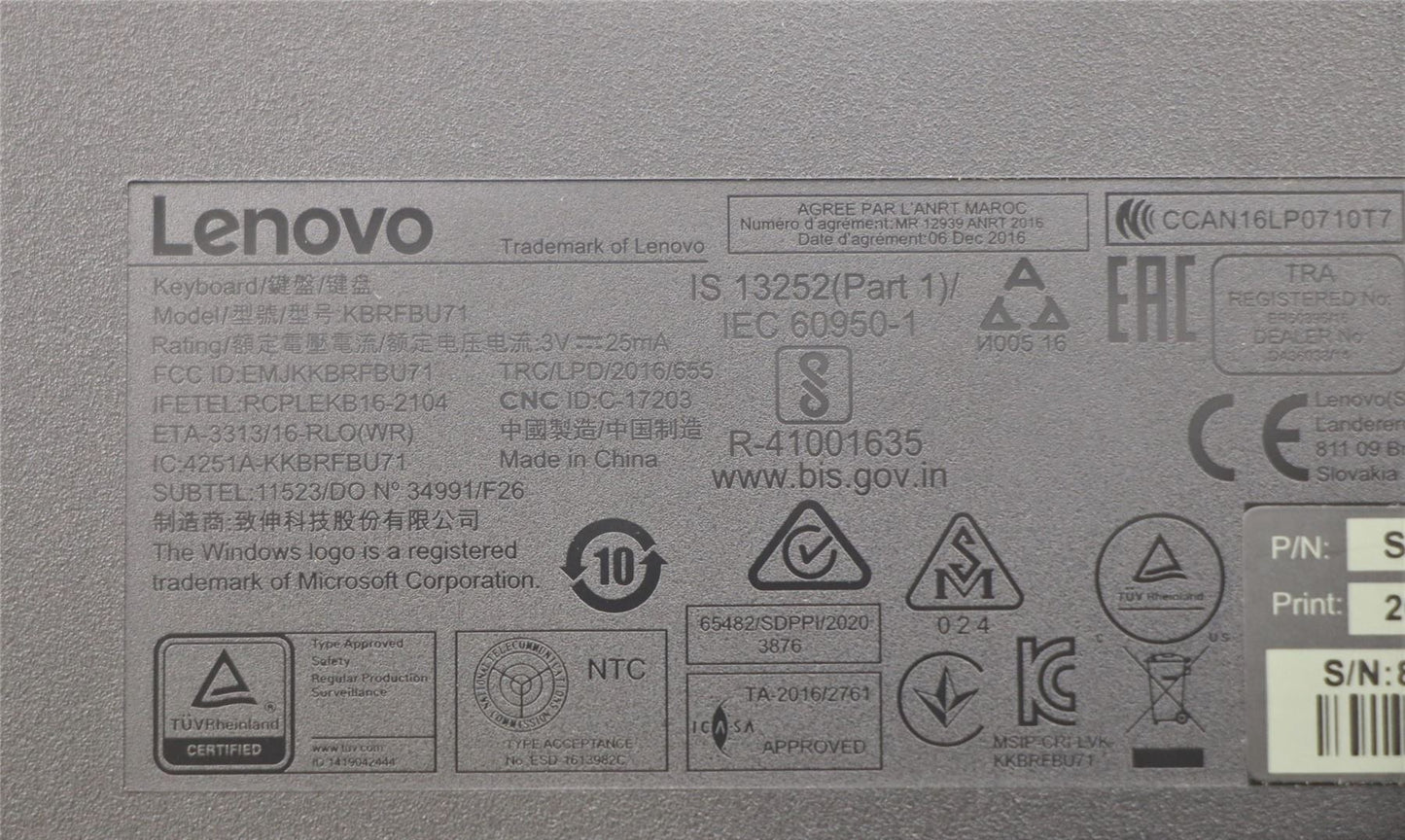 Lenovo WL KM Calliope SR TC/ENG 00XH853