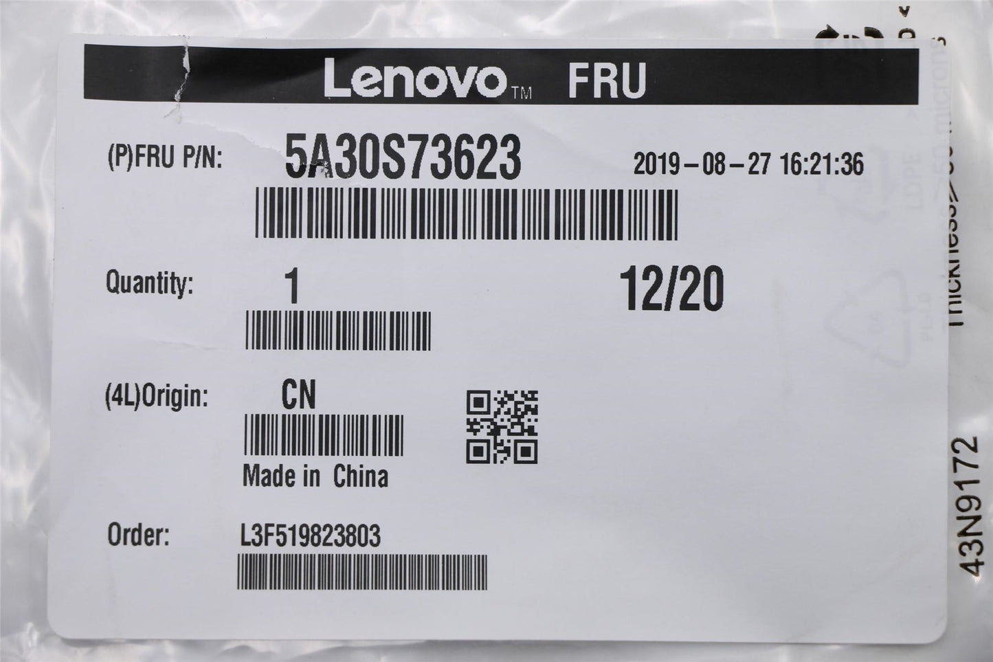 Lenovo ThinkPad X395 X13 Wi-Fi Wifi Wireless Antenna 5A30S73623